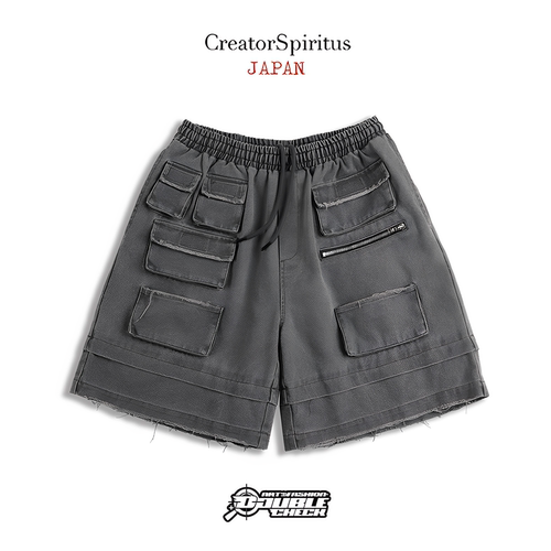 【Creator Spiritus】Pockets Cargo Shorts多口袋水洗工装短裤