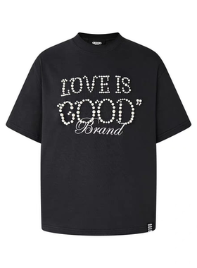 【官方正品】GOODBRAND LOVE IS GOOD珍珠标语短袖T恤 明星同款
