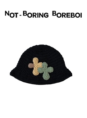 【官方正品】Not Boring Boreboi NBB贴片logo绣花毛线渔夫帽