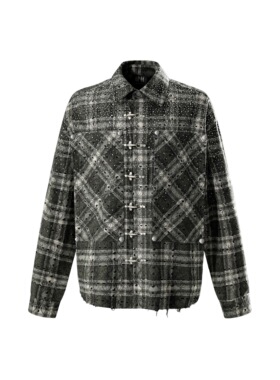 【TBHNP】Theboyhasnopatience 曙光辉月烫钻飞机扣长袖衬衫