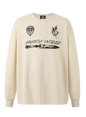 【官方正品】Juice Wrld 亨利领华夫格长袖T恤 男女同款