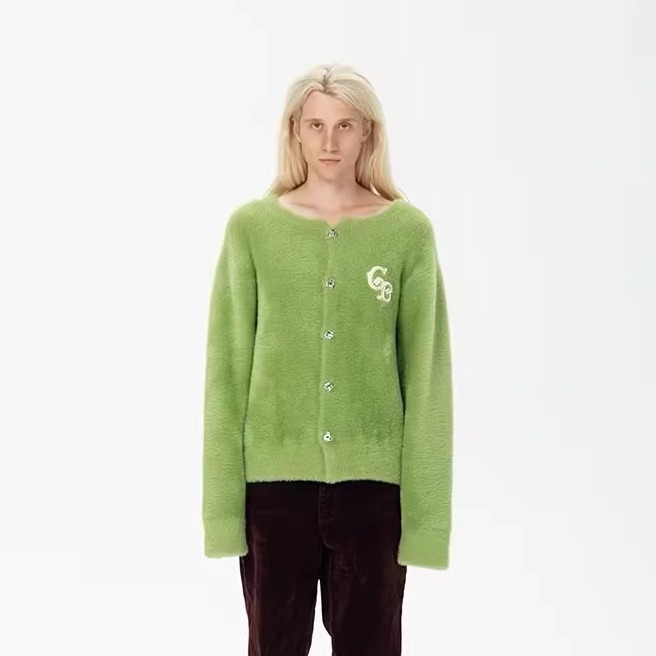 GOODBRAND珍珠银扣开衫毛衣