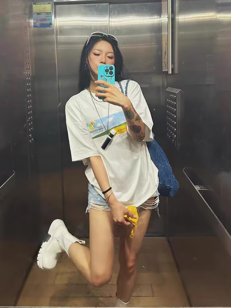 短袖T恤Pureyrose同款