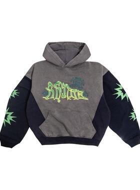 【官方正品】RHIME USA 经典logo拼色连帽卫衣 男女同款