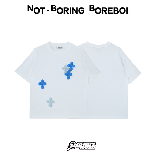 【Not-Boring Boreboi】3D Yarn Cross Tee十字毛线绣片短袖T恤