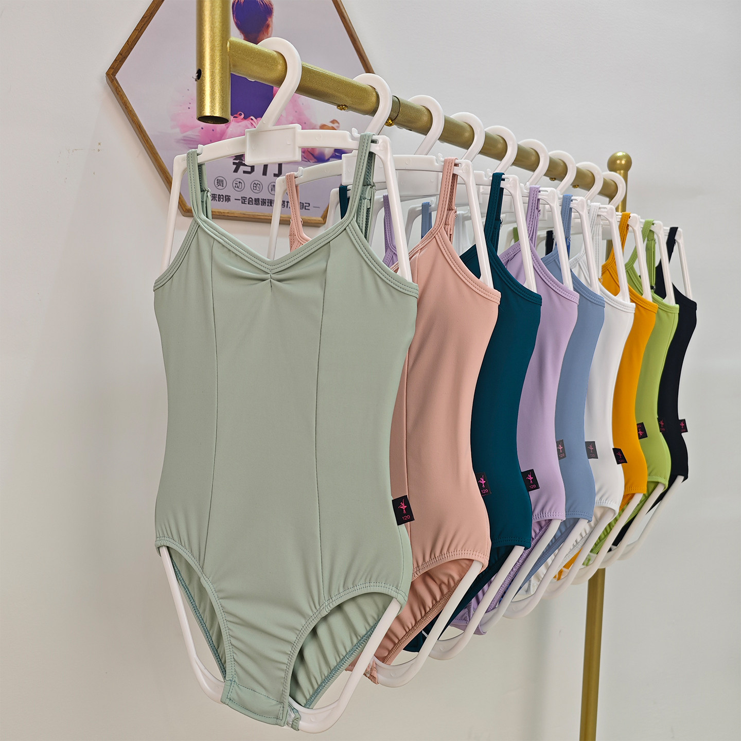儿童舞蹈服女童跳舞吊带夏季练功考级服肩带可调节芭蕾舞服体操服