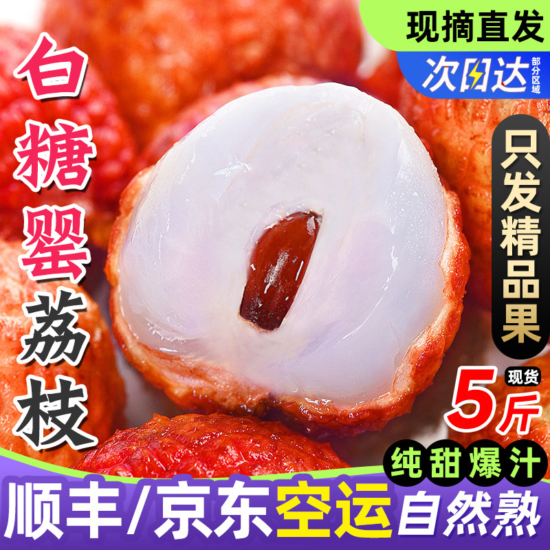 顺丰包邮白糖罂荔枝新鲜现摘现发甜时令当季整箱广东茂名高州水果