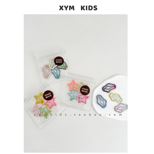 4个装~韩系儿童珠光bb夹彩色星星发夹云朵夹宝宝碎发神器女童发饰