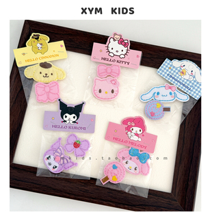 2025可爱宝宝魔术贴碎发神器粉色凯蒂猫发贴小女孩刘海贴儿童头饰