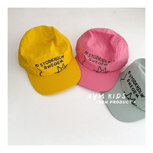 亲子~ins涂鸦猫咪速干儿童鸭舌帽春夏男女童户外棒球帽宝宝防晒帽