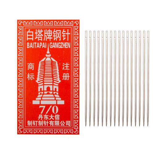 缝被子针白塔牌加长手缝针钢针缝皮革针手工针7/0锥子财务装订针 - 封面