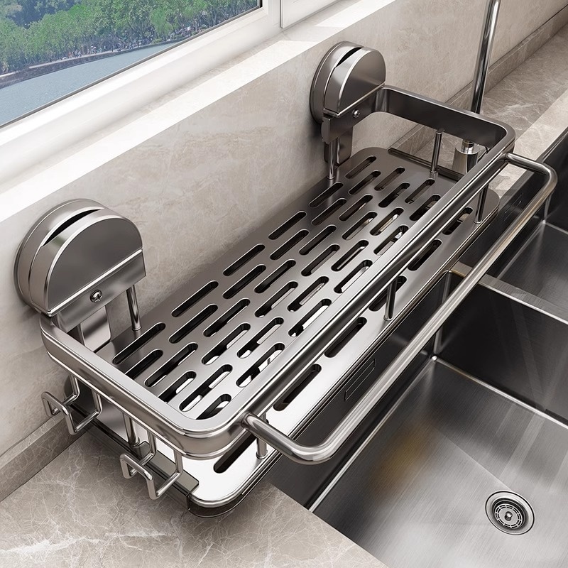 厨房置物架抹布收纳沥水架家用调料架子水池水龙头水槽台面