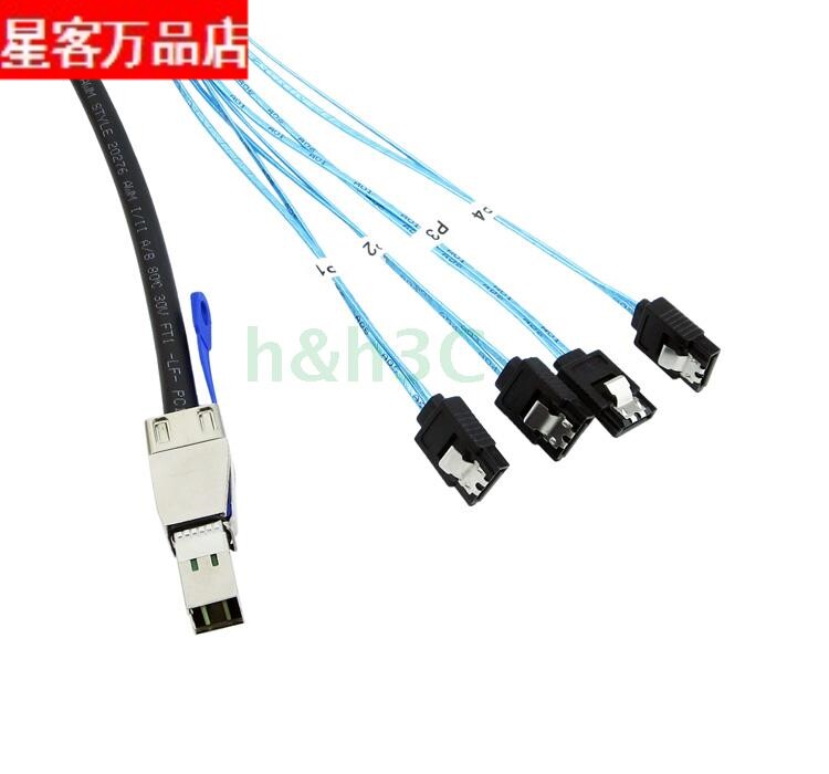 全新MINI SAS线SFF8644转4 SATA3服务器高速HD硬盘笼阵列柜数据线
