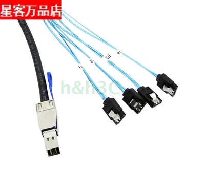 全新MINI SAS线SFF8644转4 SATA3服务器高速HD硬盘笼阵列柜数据线