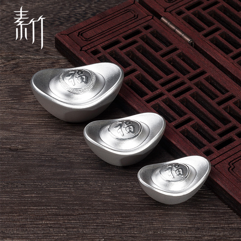 素竹足银999银元宝收藏送礼