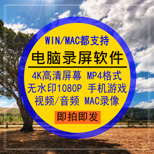 电脑录屏软件MP4格式高清屏幕录制游戏视频录音频桌面mac录像工具