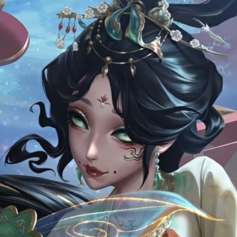 渔女瑶彩cos纹身贴妆容