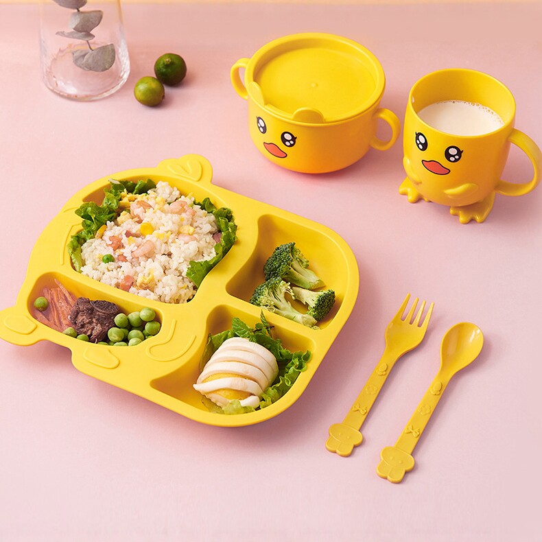 小麦秸秆宝宝餐盘辅食碗筷幼儿园儿童餐具