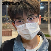 半框眼镜男款 近视可配度数防蓝光高级感平光无度数眼睛框镜架痞帅