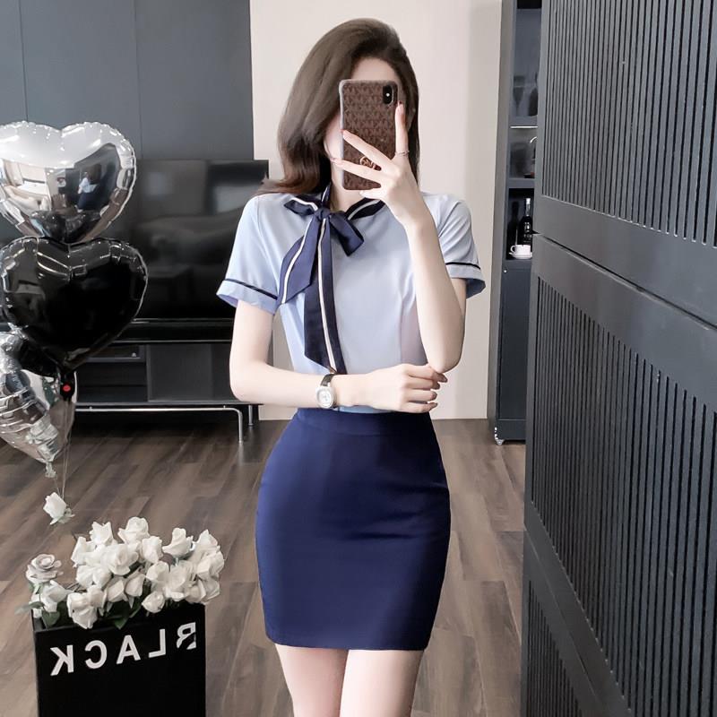 南航空姐制服职业装套装女衬衫酒店前台工作装高端置业顾问包臀裙