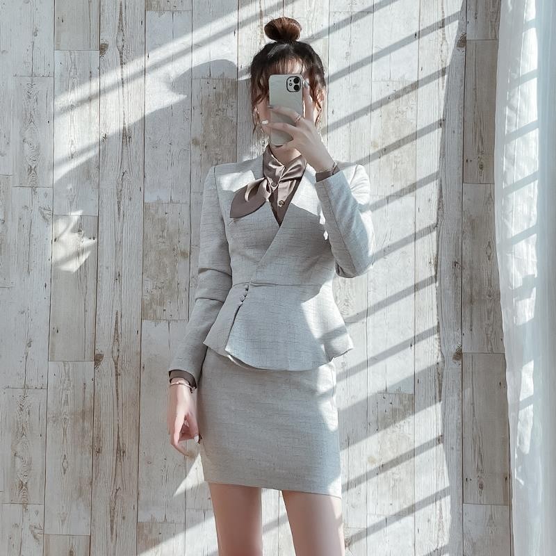 职业西装套装女气质酒店管理工作服高端秋冬新款置业顾问小西装OL