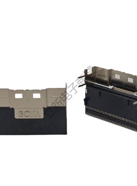 SLIM SAS SFF-8654数据线接口 8X 74P卧式贴片8i SAS光纤尾座