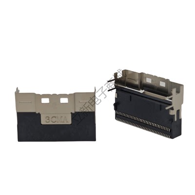 SLIM SAS SFF-8654数据线接口 8X 74P卧式贴片8i SAS光纤尾座