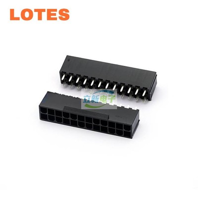 LOTES ABA-POW-013 原厂连接器 POWER电源母座2*12P 24PIN无柱黑