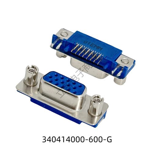 340414000-600-G 焊插板式DR9P母头15P针孔插锁弯脚90度 DB串口