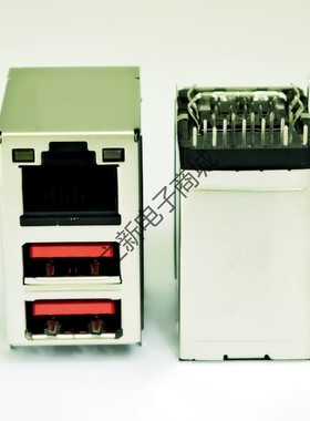 富士康 JFM48U1M-BDV7-4F RJ45+双层USB3.2*2  原装现货