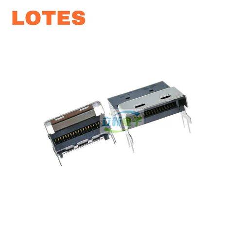 LOTES 连接器 SFF-8654 4X卧式母座 SlimSAS 38PIN 90度808004802