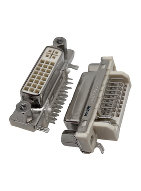 DVI24+5接口90度弯脚电脑显示器带螺丝 29PIN母头屏蔽罩高清视频