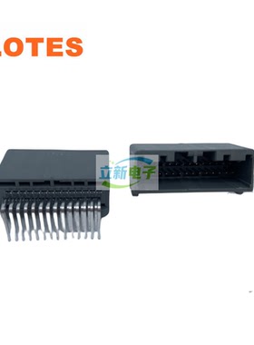LOTES AAUS01BP2-028K02汽车BMS公端塑料成品28PIN插头连接器灰色