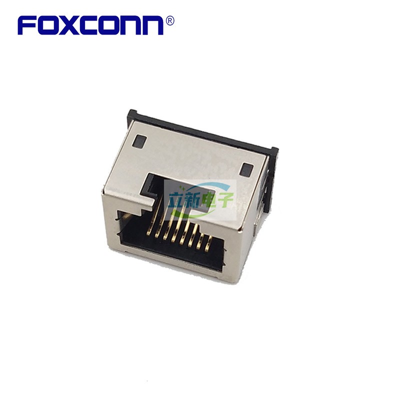 Foxconn/富士康 JM8611L-N0305-4H-W RJ45母座单口无灯百兆口带弹