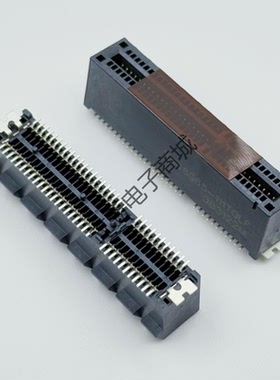 全新CONN PCI EXP FMALE 卡边缘连接器 64Pin母头2排1mm 黑色镀金