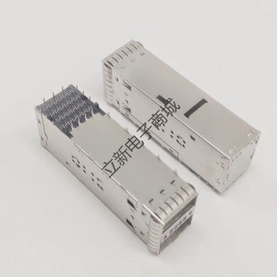 QSFP28光笼子 2×1Cage 外导光柱左上右下 压接式光纤插槽屏蔽罩