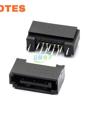 LOTES ABA-SAT-056 SATA3.0版本7PIN全包开窗 三代硬盘接口黑色