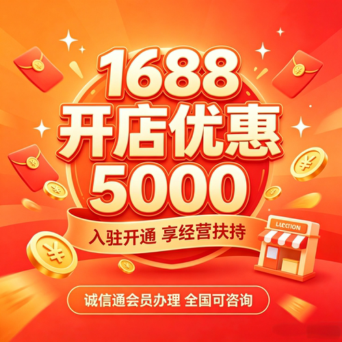 1688诚信通会员开通店铺优惠6000开通全国可开代运营服务店铺装修