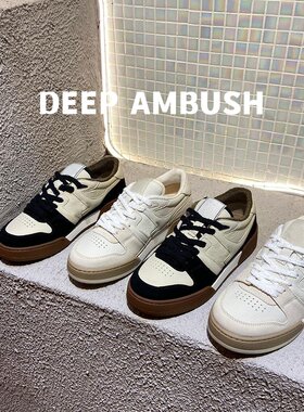 KAPIIT专柜同款/ 新款小白鞋女系带match麂皮拼接运动低帮休闲板