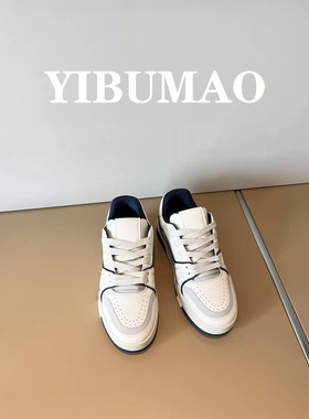 KAPIIT「专柜同款」2025春季新款摩卡色厚底系带拼色休闲鞋板鞋小