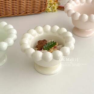 冰淇淋甜品杯高级感水果酸奶杯高脚陶瓷杯子家用高颜值可爱马克杯