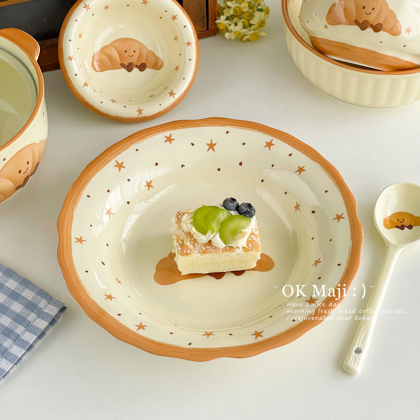 可爱陶瓷高颜值下午茶甜品盘