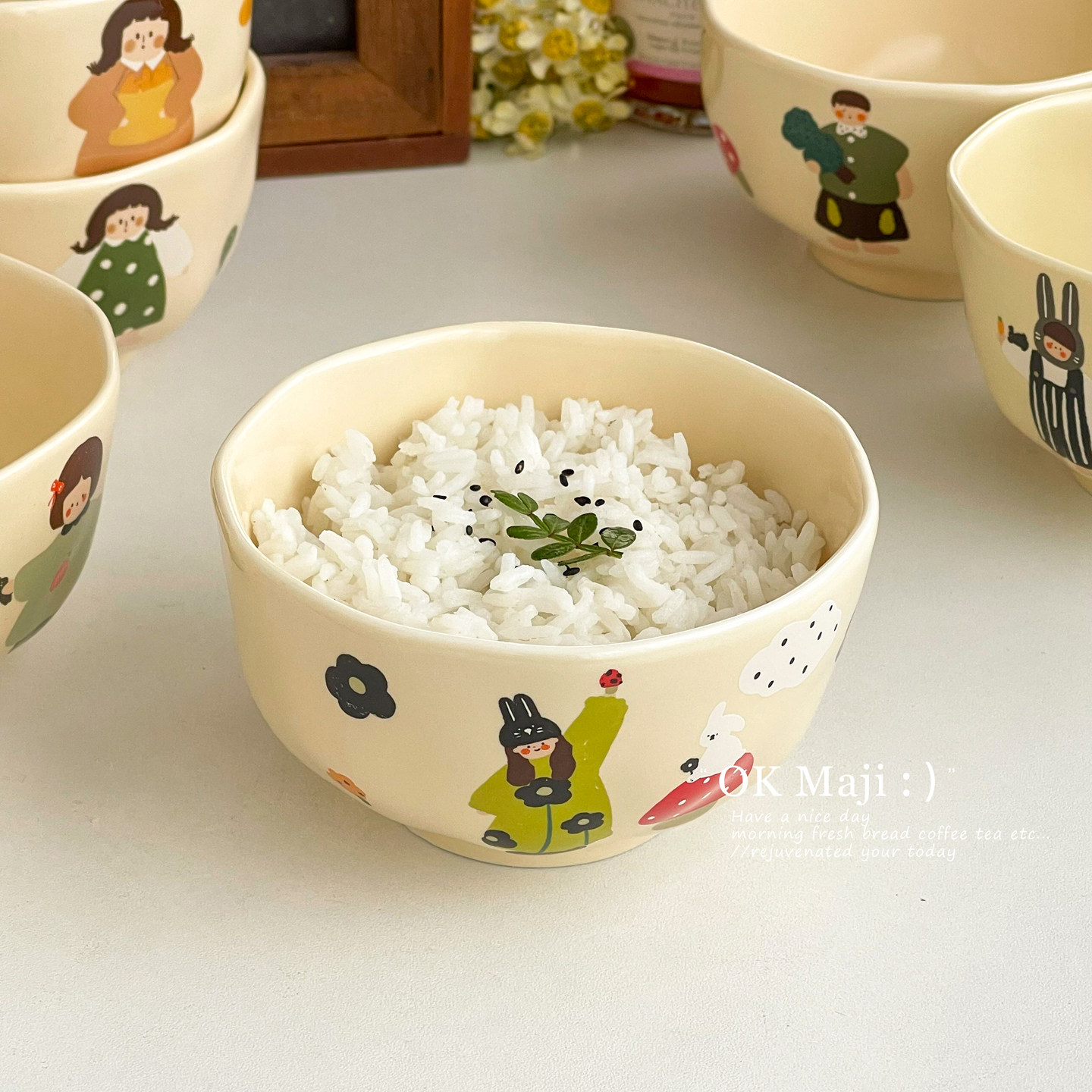 漂亮的饭碗家用亲子碗具可爱餐具高颜值陶瓷碗个人专用儿童水果碗,餐饮具,碗,淘宝优惠券,粉丝福利购,淘宝优惠卷