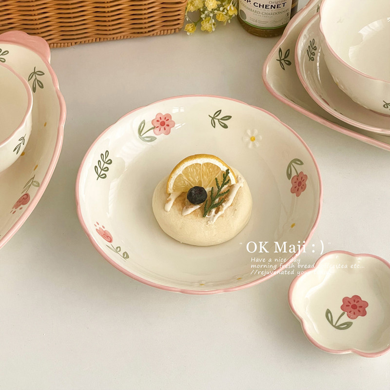 少女心甜品盘in风仪式感早餐盘女生高颜值餐盘精致可爱陶瓷蛋糕碟,餐饮具,盘,淘宝优惠券,粉丝福利购,淘宝优惠卷