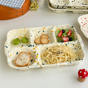 211减脂餐盘分格减肥专用大人减肥餐定量盘高颜值早餐盘泼墨盘子