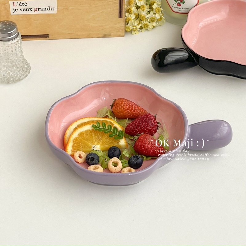 高颜值可爱网红陶瓷手柄碗