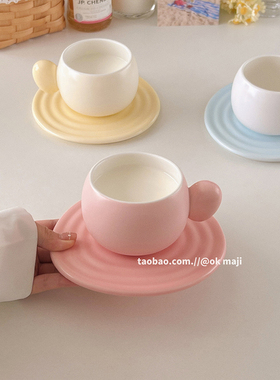 ok maji高颜值马克杯陶瓷杯碟套装设计感ins创意咖啡杯水杯早餐杯