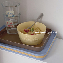 ins韩国风鹅黄色陶瓷碗早餐麦片小碗超好看的沙拉水果酸奶甜品碗