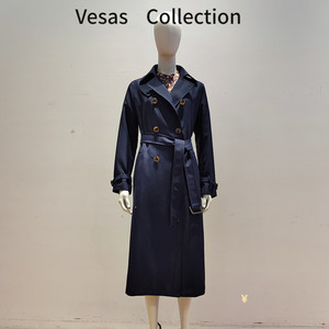 vesas collection唯尚女装风衣23年新款复古中长款风衣A0302