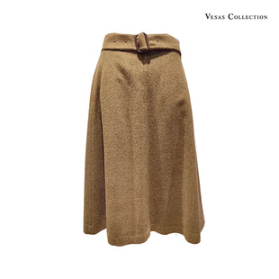 vesas 半身裙优雅复古百搭高腰A字半裙子S0738 collection唯尚女装